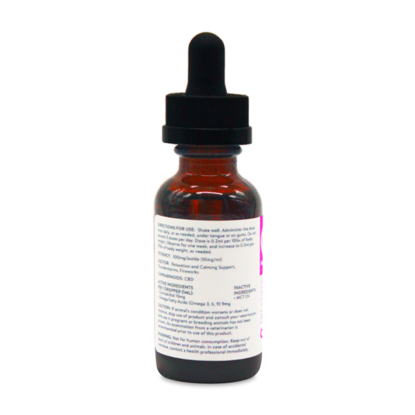 Chill Oil for Dogs Back Tincture Bottle